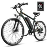 Jasion EB5 Plus Electric Bike, 480 WH Removeable Battery, 750W Peak Motor Electric Mountain Bike, 20MPH Ebike for Adults with Front Fork Suspension