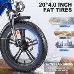 FREESKY 1200 W Motor 48 V 20 Ah Battery with Samsung Cells Full Suspension,32 MPH Up to 90 Miles Step-Thru Folding Electric Bike for Adults, 20'' Fat Tire Dual Hydraulic Brakes Electric Bicycle - Image 4