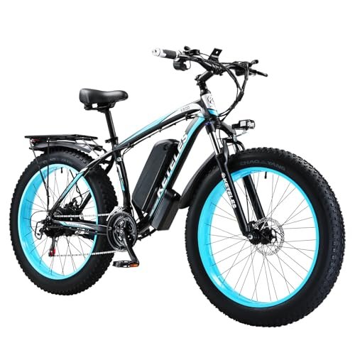 Version 1.0.0 KETELES Electric Bike for Fathers, 1000W Motor 26 Inch Fat Tire Mountain Ebike, 28 MPH 13AH 48V Battery Bicycle 21 Speed Electric Dirt E Bikes - Image 1