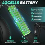 CycUltra Electric Bike for Adults 1500W Peak Motor, 750Wh Removable Battery, 28 mph Ebike, 85Miles PAS Range, 26" x 4.0 Fat Tire Dirt Electric Bicycles, 9 Speed Full Suspension - Image 3