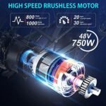 DAMSON Electric Bike for Adult 1000W 48V 30AH/20Ah Removable Battery Ebike 26"X4"Fat Tire up to 30MPH &120 Miles Long Range Off Road Beach Mountain Full Suspension Electric Bicycle - Image 2