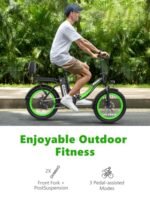 Hidoes Folding Electric Bike for Adults, 750W Fat Tire Electric Bicycle 48V 13Ah Removable Battery Max Speed 25MPH,Full Suspension System Design Folding Ebike - Image 6