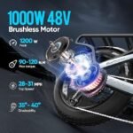 Juliet/Juliet Ⅱ Electric Bike for Adults 48/52V 60Ah Long Range E-Bike 200 Miles 1000/1500W Full Suspension E Bike 20 * 4.0" Fat Tire Electric Mountain Bike Dual Hydraulic Brakes - Image 3