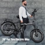 Electric Bike 20" 750W Peak Power Folding Fat Tire Electric Bike with 48V 13Ah Removable Battery 20MPH Adult Ebike, 7-Speed Electric Bicycle, 50miles Range Commute E-Bike, LCD Display - Image 6