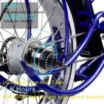 Tracer Beyond Pro 26'' Classic Stretch Chopper EBike with Spring Suspension Classical Fork, disc Brake and hi-Rise Steel Handlebar (Blue) - Image 5