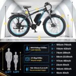 1000W/2000W Electric Bike for Adults Electric Bicycle Electric Mountain Bike with 48V 17.5AH/23AH Removable Battery 26" Fat Tire Ebike 21-Speed Gears Hydraulic Disc Brake Electric City Bike - Image 6