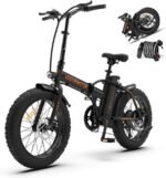 aostirmotor 500W Folding Electric Bike for Adults 20"×4" Fat Tire Electric Bike 36V 13AH Removable Lithium Battery Adult Electric Bicycles, 25MPH E Bike for Adults, Shimano 7 Speed Ebike