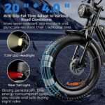 Ronson Adult Electric Bike,1000W Electric Bike 35MPH, 12-Speed 20" x4.0 Electric Bike Fat Tire,Electric Mountain Bike for Men,48V 20AH Removable Battery E Dirt Bike, Passed UL&GCC Certification - Image 3