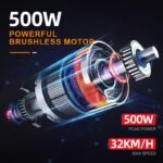 Toofly Foldable Electric Bike for Adult, 20MPH Speed & 20Miles Long Ranges, 500W Motor & 48V 15Ah Removable Battery, 14" Tires Folding E Bike Adults Electric Bicycle for Commuter Travel - Image 2