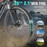 ANCHEER 500W 26" Electric Bike for Adults, [Peak 750W], 48V 10.4Ah Battery, Up to 55 Miles, 3H Fast Charge, Electric Mountain Bike, 2.1" eMTB Tire, 21 Speed, 22MPH Adults Electric Bicycle - Image 6