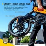 Swagtron Swagcycle EB-7 Elite Plus Folding Electric Bike with Removable Battery, Orange/Black, 16" Wheels, 7-Speed - Image 5