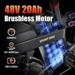 Toofly Electric Bike for Adult, Peak 1000W Foldable Ebike Up to 30MPH & 35 Miles (Throttle), 48V 20Ah Removable Battery, 16" Tires Folding E Bike Adults Electric Bicycle for Commuter Travel (Black) - Image 2