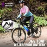 HOTEBIKE Electric Bike for Adults with 36V 10AH Removable Hidden Battery, Electric Mountain Bike 27.5" Ebike for Men Women, 350W(Peak 500W) Electric Bicycle with Professional 21 Speed Gears - Image 4
